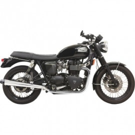 BASSANI XHAUST  3.5  マフラー-クローム/ブラック-Bonneville T100 '01 -'15  パフォーマンススリップオンマフラー|マフラー|Bassani