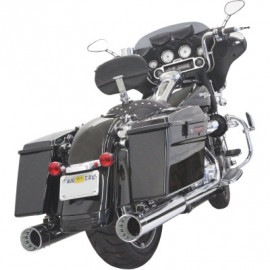 BASSANI XHAUST  DNT Megaphone Muffler - Chrome/Chrome - '95-'16 FL  DNT Megaphone Slip-On Mufflers|マ