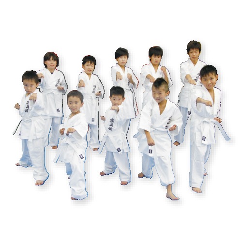 【納期：刺繍あり3ケ月から】子供用晒フルコンタクト空手衣(上下帯付）(KJ-1)