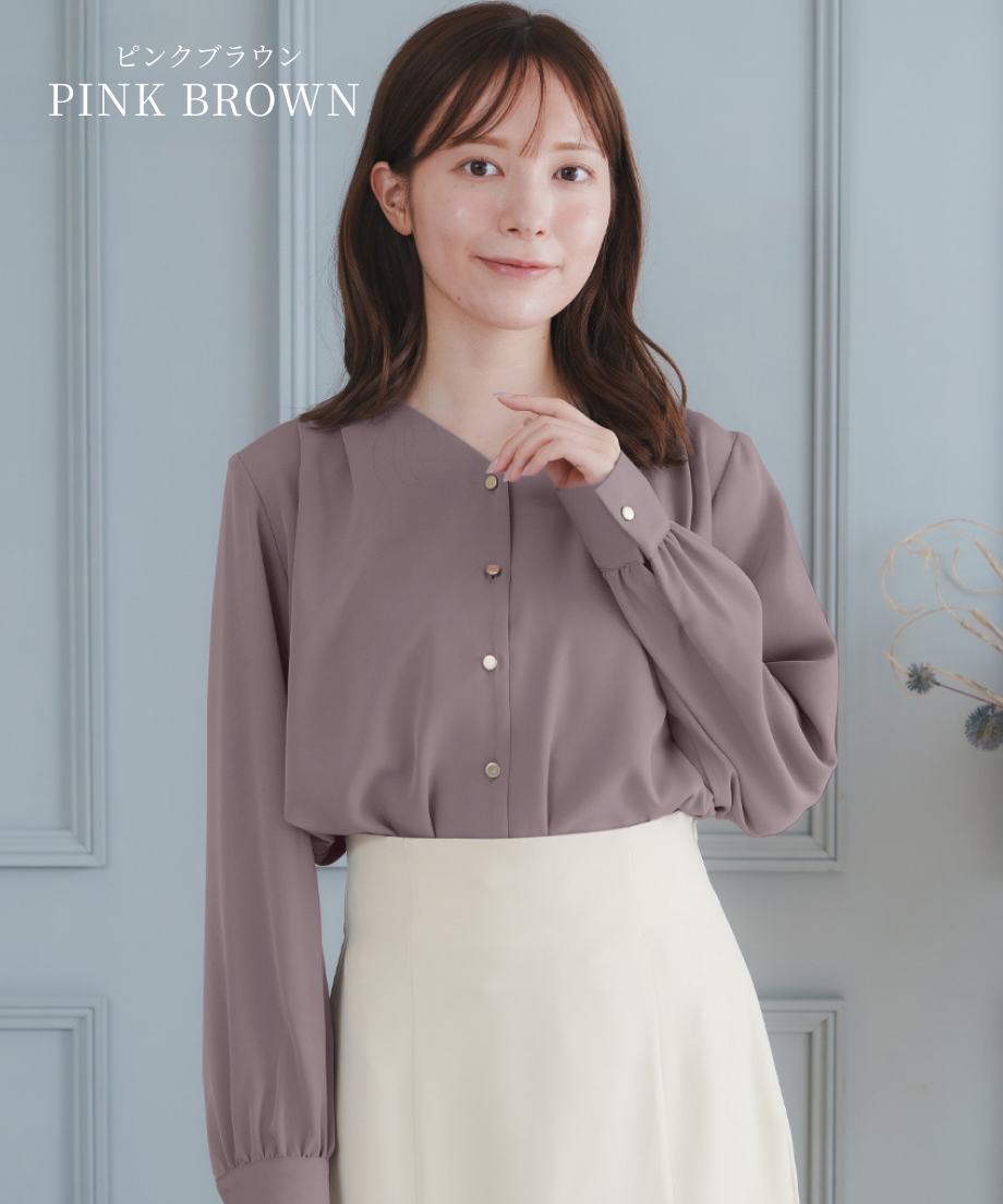 Vネックブラウス