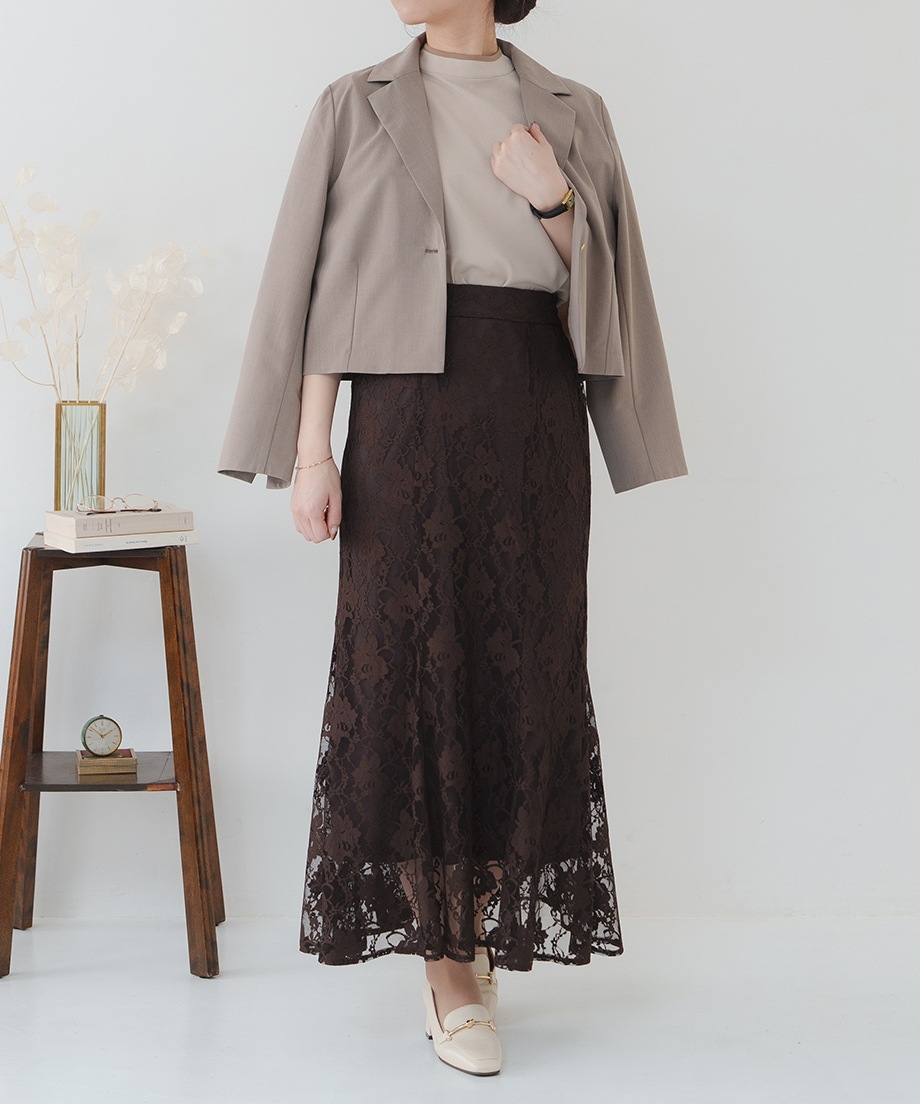 パイピングブラウス(半袖)