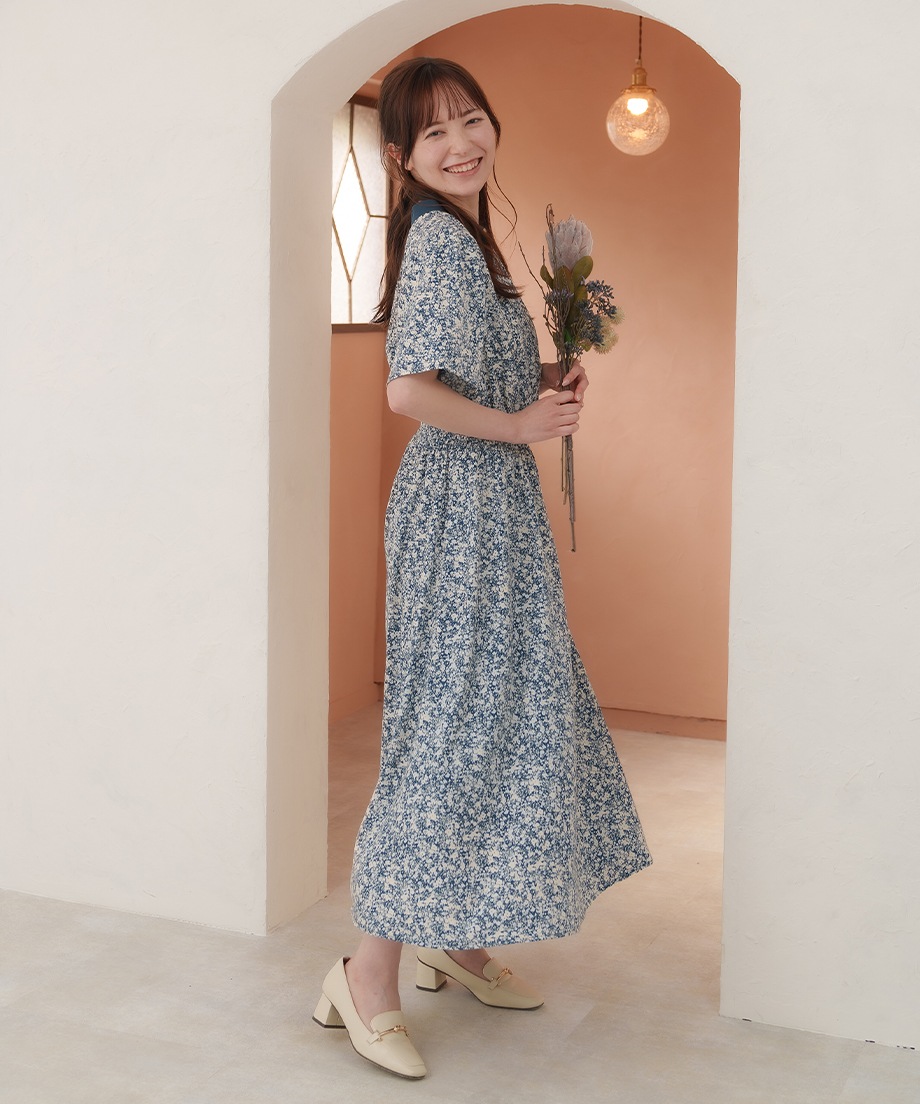 前後2WAYプリントワンピース