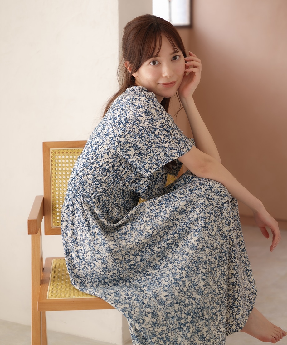 前後2WAYプリントワンピース