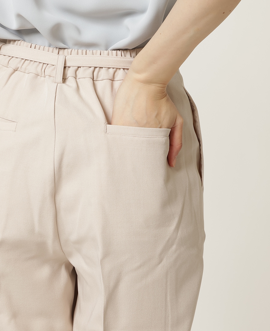 ベルト付きタックパンツ
