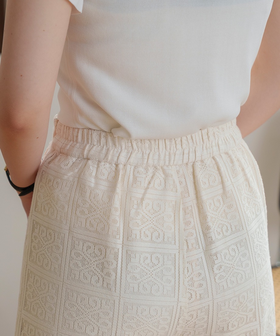 レースワイドパンツ