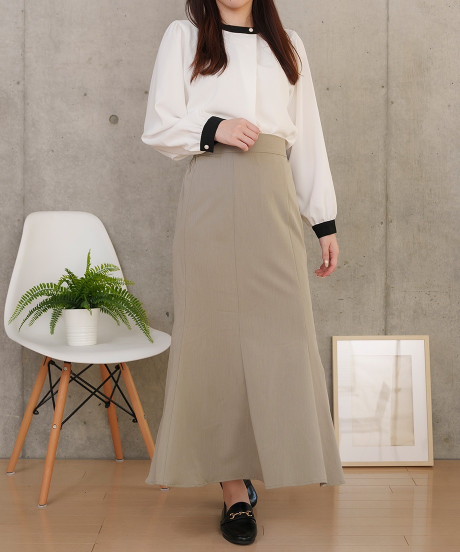 アシメ配色ブラウス