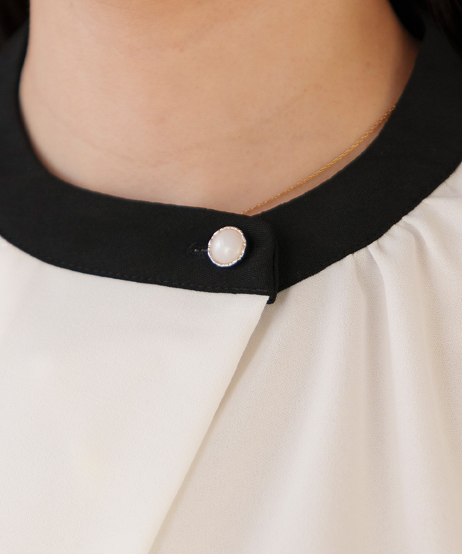 アシメ配色ブラウス