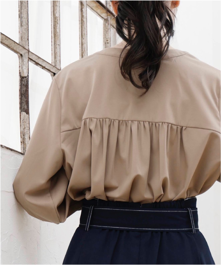 美品】プランテーション 綿100% シャツ ブラウス Aライン 貝