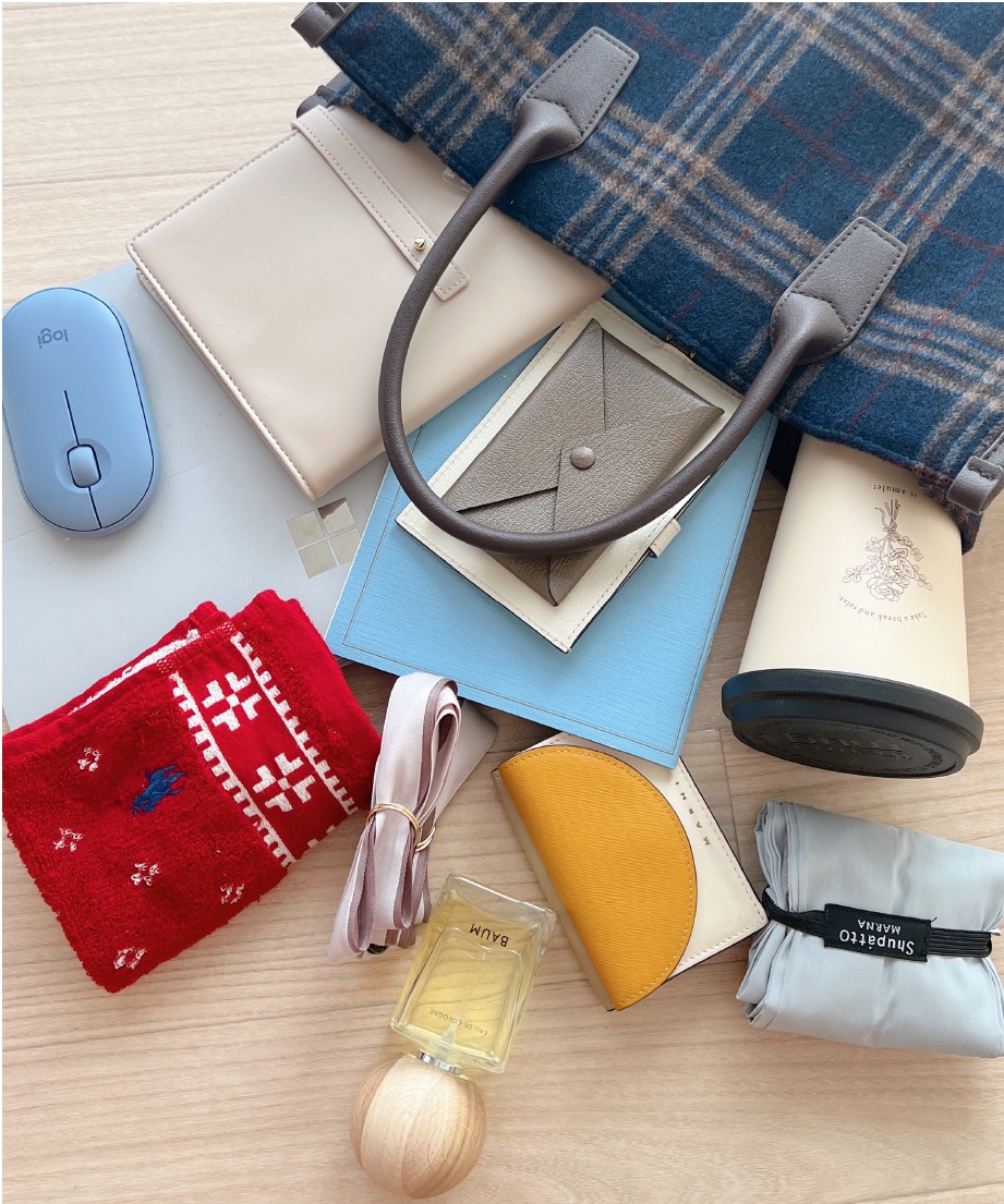 チェックスクエアトート