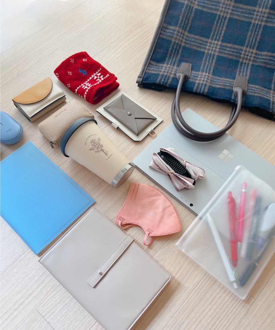 チェックスクエアトート