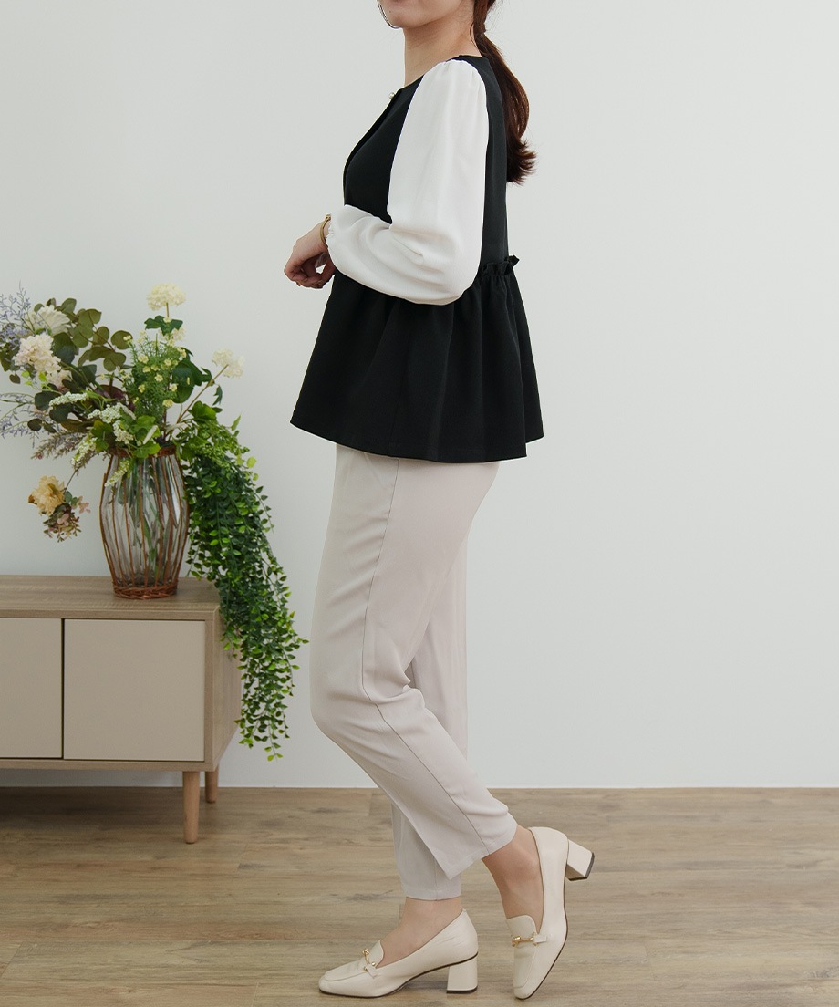 ウーリッシュウエストペプラムベストブラウス｜is amulet.公式通販サイト