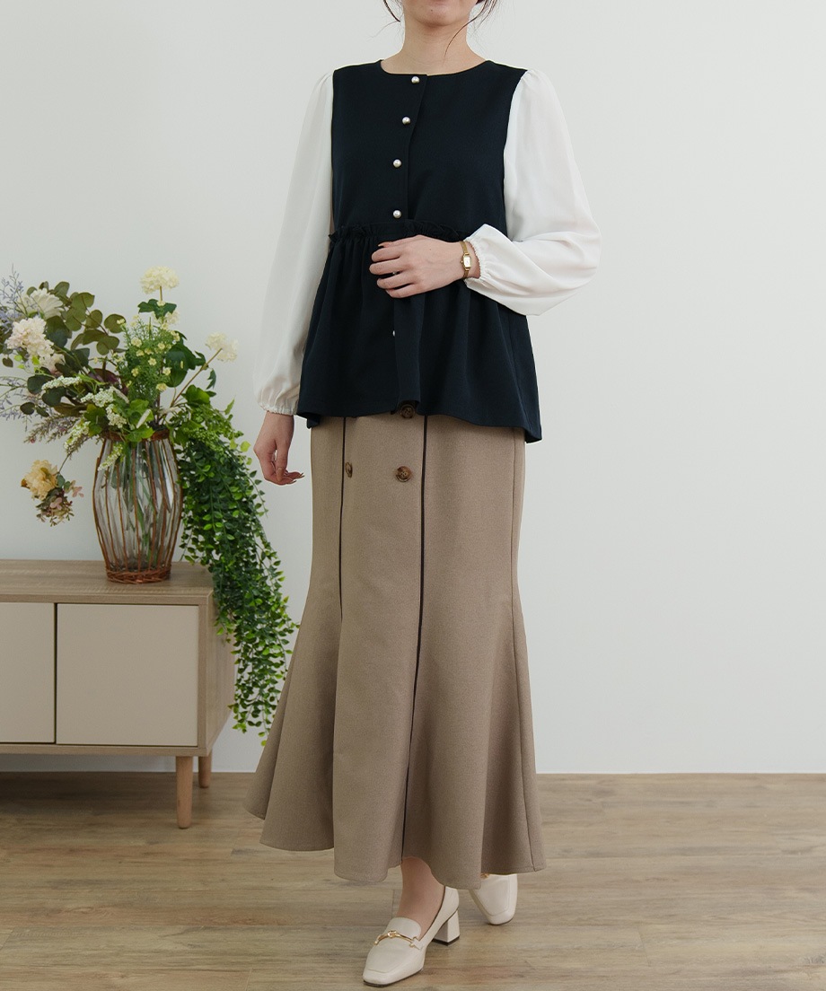 ウーリッシュウエストペプラムベストブラウス｜is amulet.公式通販サイト