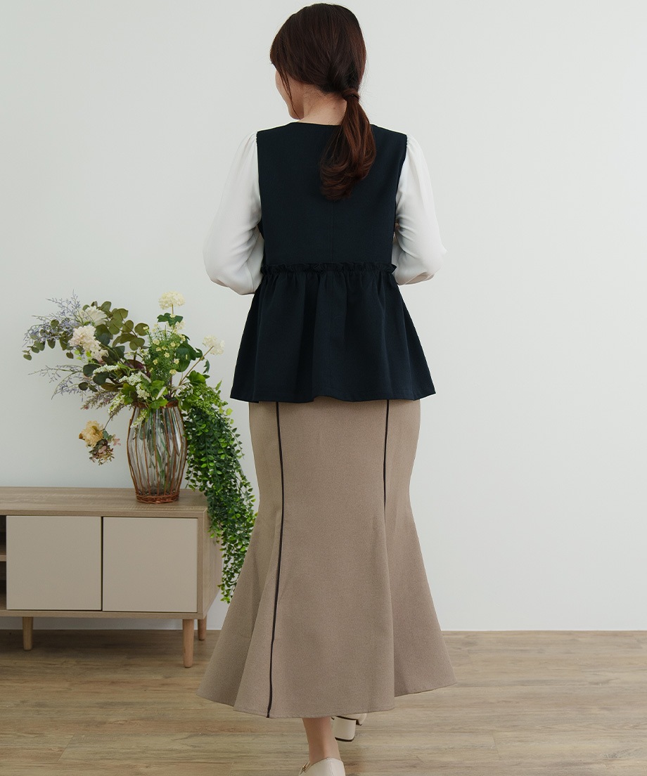 ウーリッシュウエストペプラムベストブラウス｜is amulet.公式通販サイト