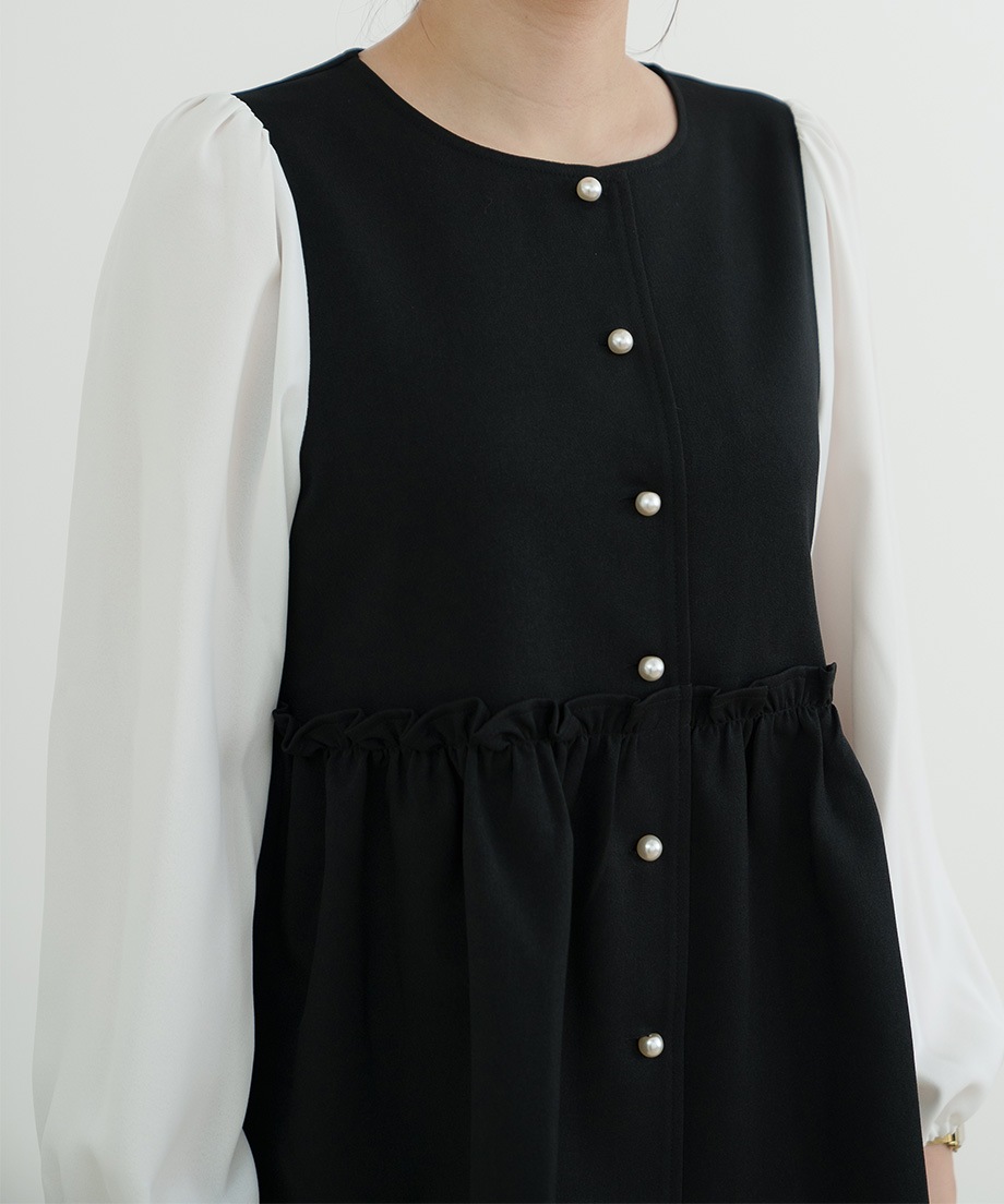 ウーリッシュウエストペプラムベストブラウス