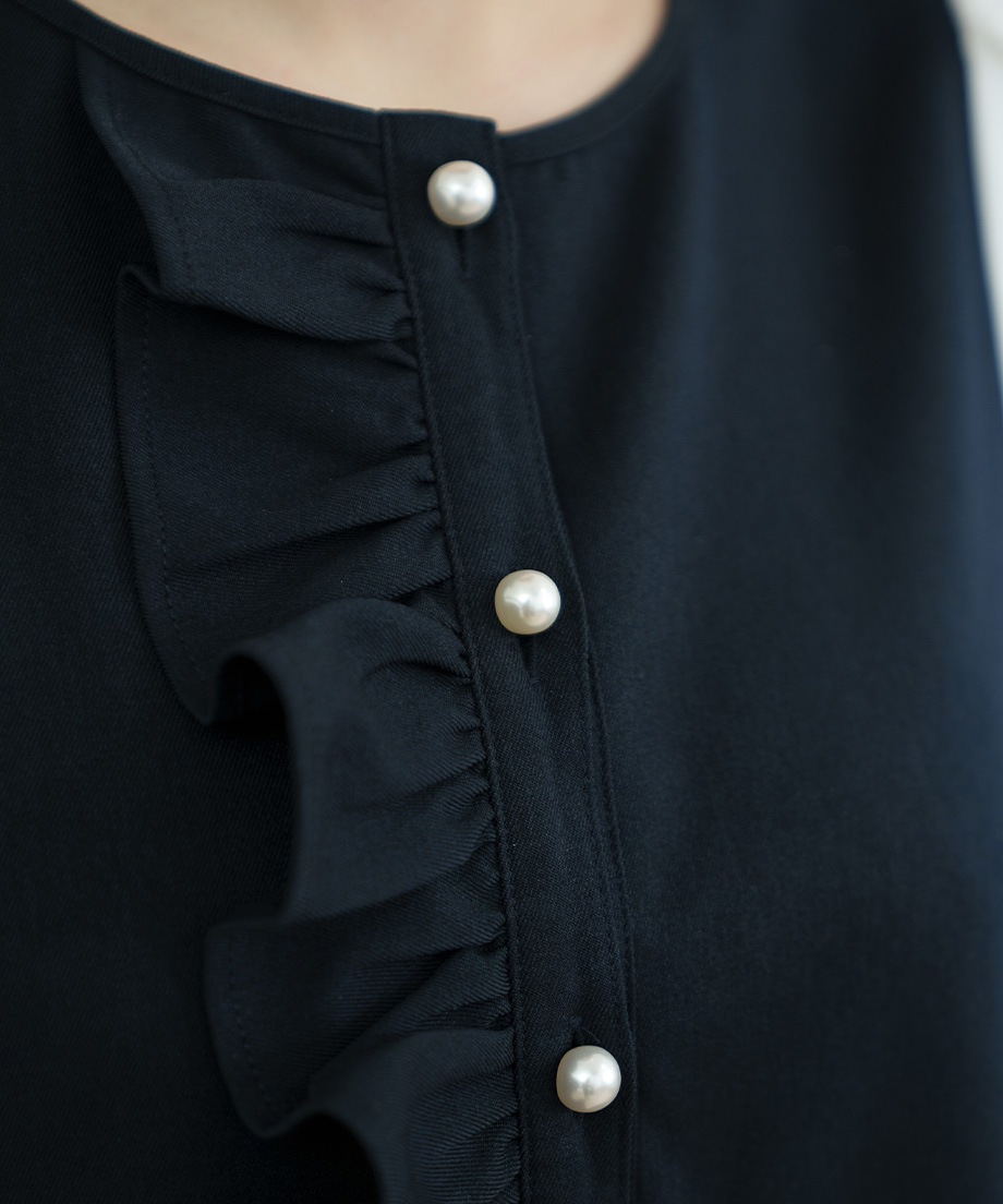 ウーリッシュアシメフリルペプラムベストブラウス