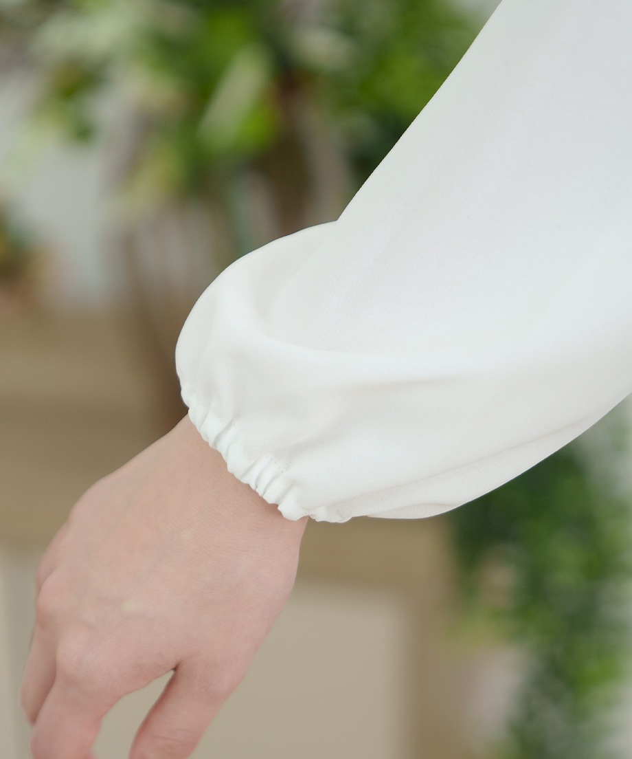 ウーリッシュアシメフリルペプラムベストブラウス