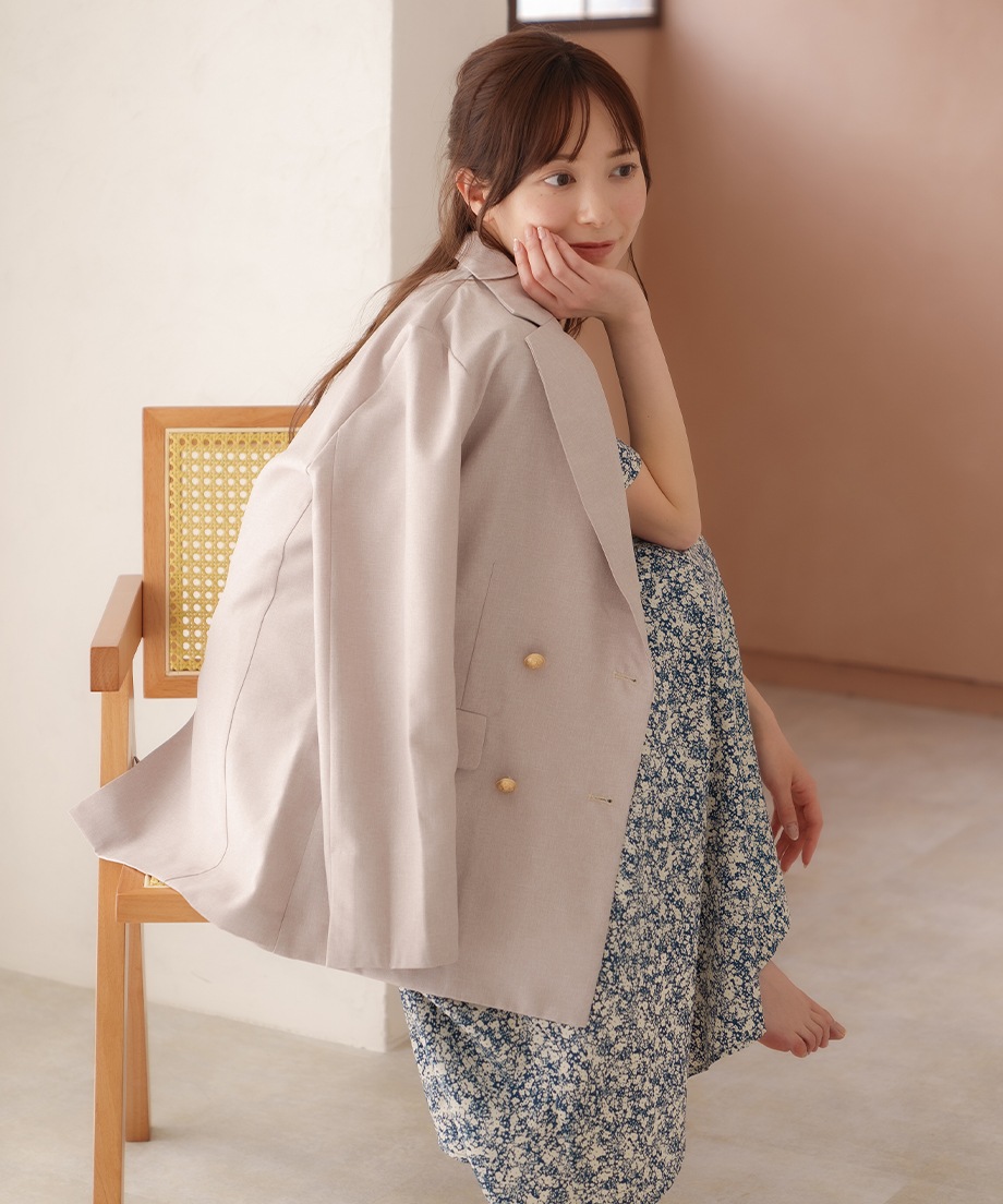 麻調合繊ジャケット（接触冷感/UVカット/吸汗速乾）