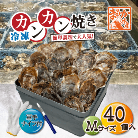 □【牡蠣のカンカン焼き】冷凍 殻付き牡蠣／桃こまち 40個 [牡蠣]