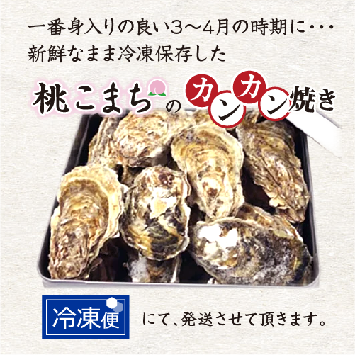 □[牡蠣のカンカン焼き]冷凍 殻付き牡蠣／桃こまち Lサイズ 30個