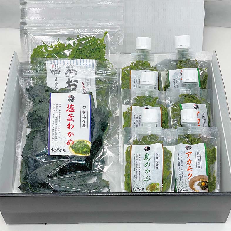 海藻ギフトセット わかめ120g×1／あおさ50g×1／島めかぶ90g×3