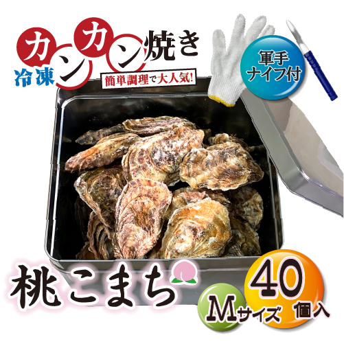 □【牡蠣のカンカン焼き】冷凍 殻付き牡蠣／桃こまち 40個 [牡蠣]