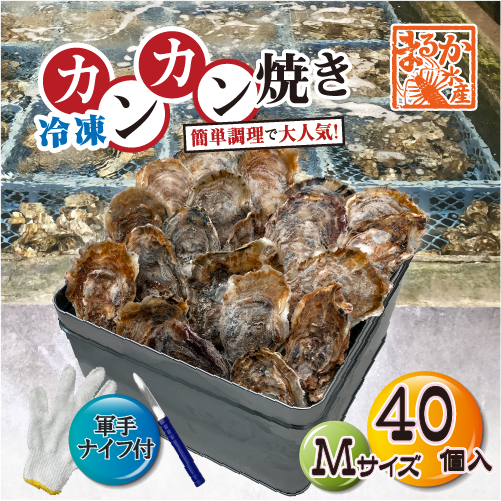 □【牡蠣のカンカン焼き】冷凍 殻付き牡蠣／桃こまち 40個 [牡蠣]