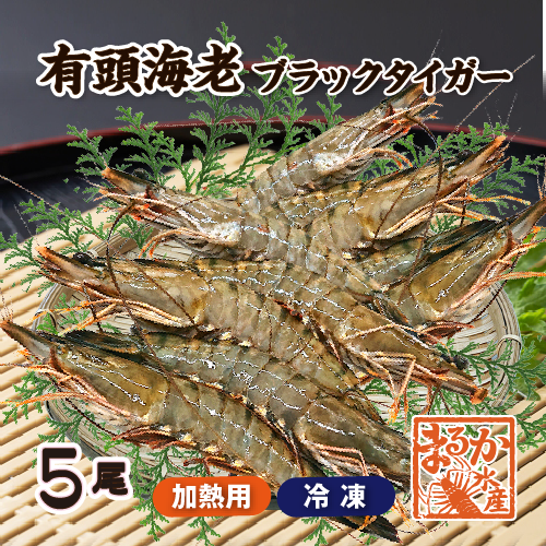 冷凍 有頭ブラックタイガー[冷凍海老]（入数：5尾）