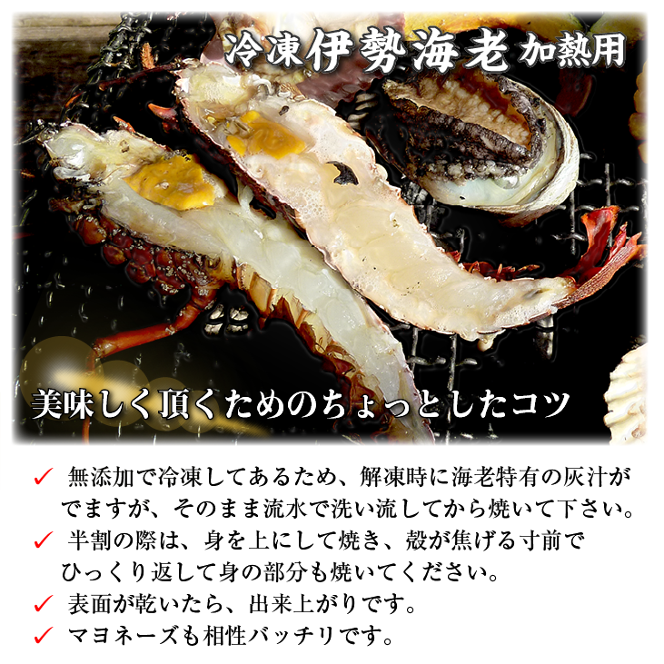 活〆伊勢海老（冷凍加熱用）標準サイズ 4尾入 1kg ★ [冷凍伊勢海老]