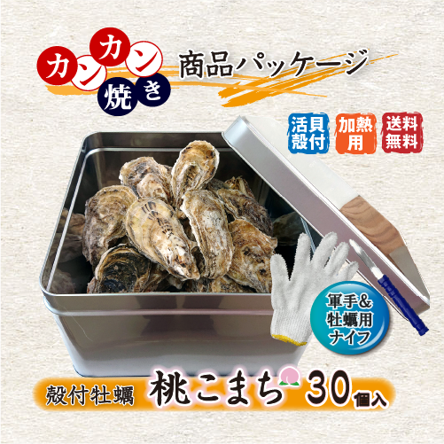 活 牡蠣のカンカン焼き 殻付き牡蠣／桃こまち [活牡蠣]