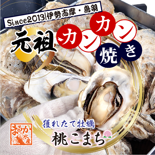 活 牡蠣のカンカン焼き 殻付き牡蠣／桃こまち [活牡蠣]