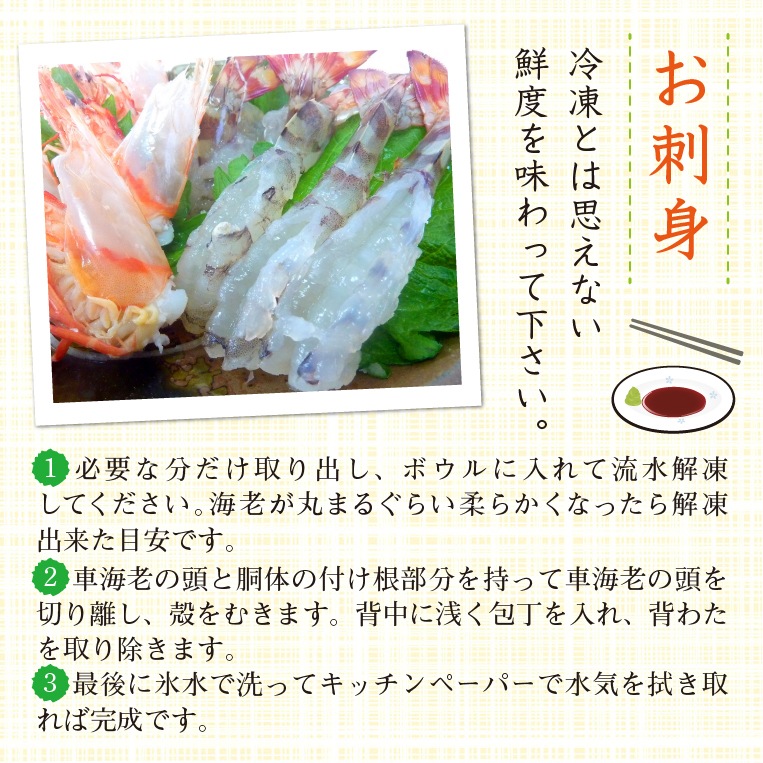 刺身用車海老 凍眠冷凍 20g [冷凍車海老]（入数：20尾 400g/ギフトボックス入）