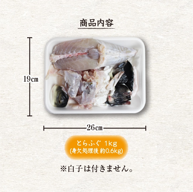 活とらふぐ身欠き 1.0kgサイズ 身欠処理（除毒）済/ 白子は入っていません [活河豚]