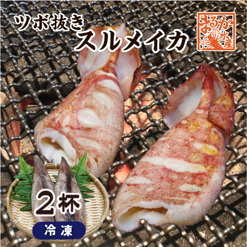 冷凍 スルメイカ（ツボ抜き）[冷凍イカ]（入数:2杯）