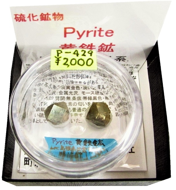 P-429 黄鉄鉱(Pyrite) | 硫化鉱物,西日本,中国地方 | Mineral Shop