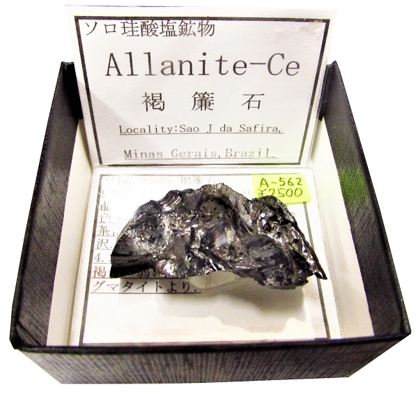 鑑賞石  素敵な黒と半透明な薄い褐黃石より玉石 A-562 褐簾石(Allanite) | 外国産鉱物 | Mineral Shop たんくら