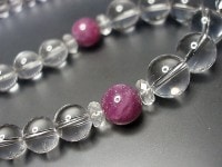 石街ルビー円玉水晶ペンダントトップネックレス天然石オリジナルデザイン|ネックレス類|イン・ファッション・女性用・オリジナルデザイン
