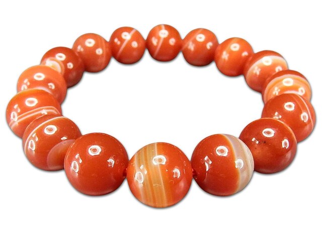 良質天然石サードオニキス12mm数珠ブレスレット夫婦の幸福 | 石