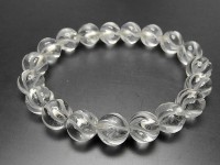 【開運】天然石2A水晶ツイスト彫り約10mm数珠ブレスレット|クリスタル（水晶）|石種別で探す