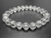 【開運】レア天然石3A水晶フットボール彫り約8mm数珠ブレス|クリスタル（水晶）|石種別で探す