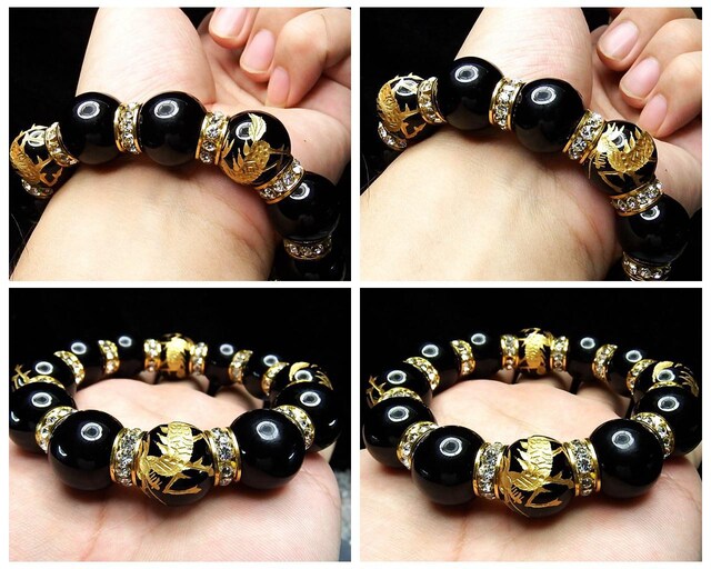 金運爆上げ 貴重！奥深い輝き！主玉7mm五色メノウ石製パワー