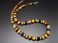 【金運仕事運】天然石3Aタイガーアイオニキスデザインネックレス