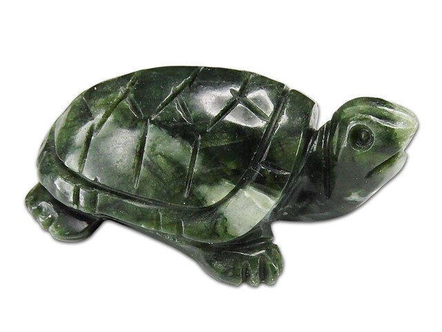 旅人の御守り天然石蛇紋岩サーペンティン亀手彫り縁起物オフィス