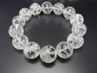 石街AAAホワイトクラック水晶超大約16mm天然石ブレスレット数珠