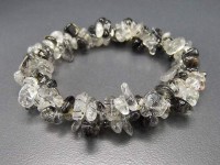 ブラックルチルクオーツさざれブレスレット天然石仕事運魔除け石街|ルチルクオーツ（針水晶/多色）|石種別で探す