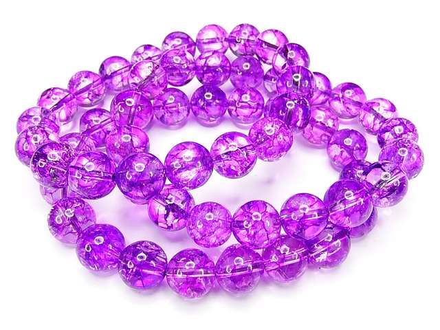 AAA紫クラック水晶10mm数珠ブレスレット浄化開運石街 | 石種別で探す