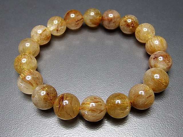 ⭐︎【極上品】天然銅色ゴールドルチルクオーツ ブレスレット 11mm