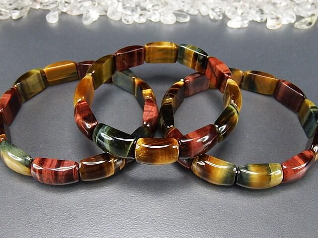 金運天然石AAA+彩色タイガーアイ輪形バングルブレスレット石街 | 石