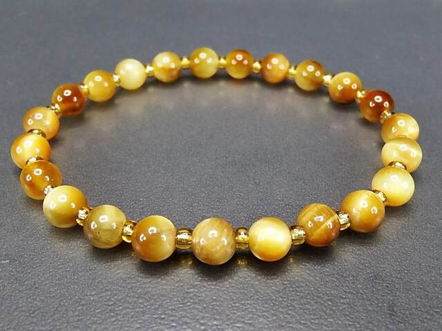 極美色合い良好ミルキーゴールデンタイガーアイ6.5mm天然石