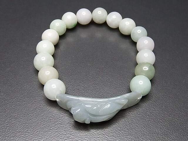 一点物ラベンダーひすいヒキュウ手彫り10mm天然石ブレスレット | 石 