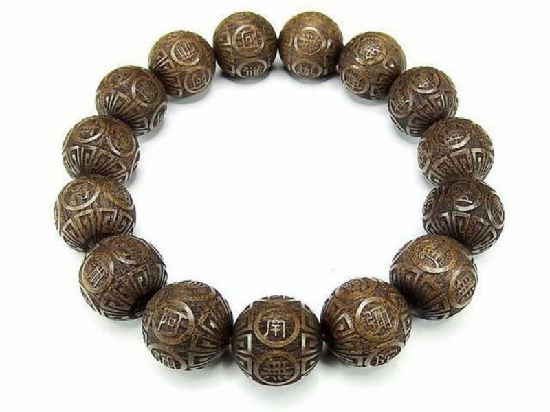 南無阿弥陀仏精工彫り15mm陰沈木ブレスレット木製数珠石街 | 石種別で